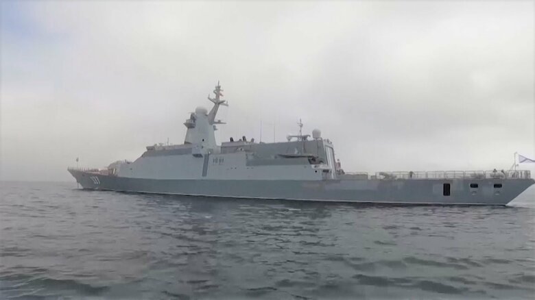 ボストーク2022演習に参加したとされるステレグシュチィII級フリゲート(艦名不明)