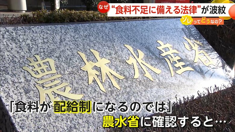 「配給制になるというものではない」とコメントした農水省