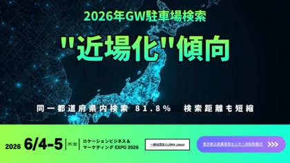 2026年GWの駐車場検索は“近場化”傾向同一都道府県内検索は81.8%、検索距離も短縮