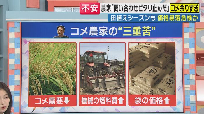 三重苦　需要減・燃料費高騰・袋の価格高騰（関西テレビ「旬感LIVE とれたてっ！」より）