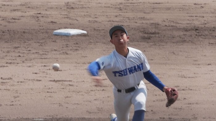 3回途中から継投　松原未来飛投手（3年）5回1/3を無失点