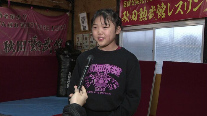 全国少年少女レスリング選手権大会で連覇を果たした石澤凛花さん（小学5年）