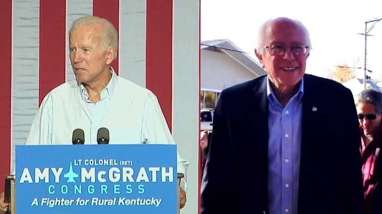 ジョー・バイデン前副大統領(左)バーニー・サンダース上院議員(右)