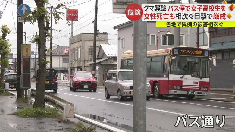 第2の被害が出たのは何とバス停。女子高校生と80代の女性が襲われた