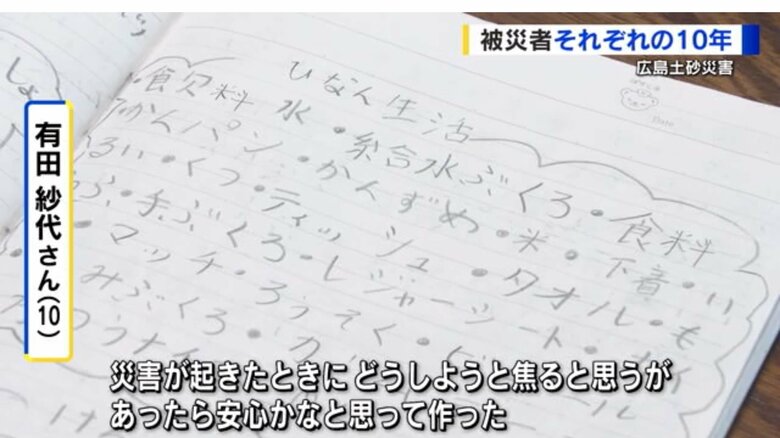 有田紗代さんの「さいがいノート」