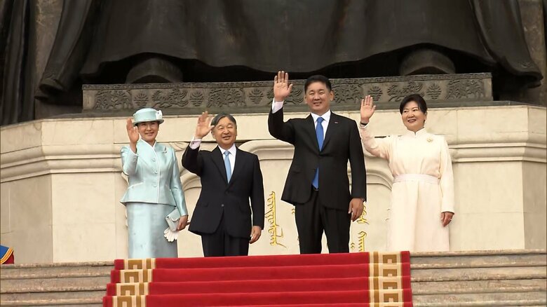 天皇皇后両陛下とモンゴル大統領夫妻