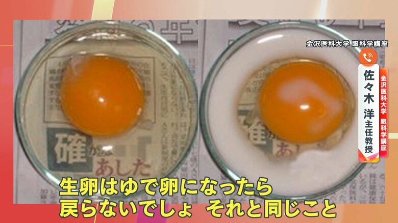 ゆでた卵は生卵には戻らない…