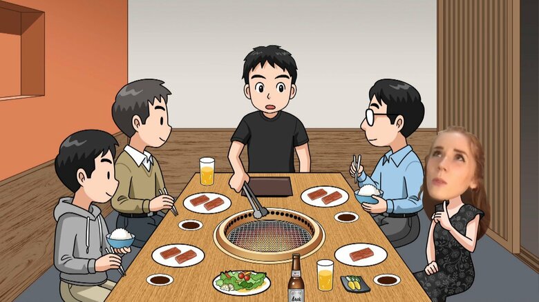 男性に2枚ずつ肉を配った店員さん。女性のテルマさんには…