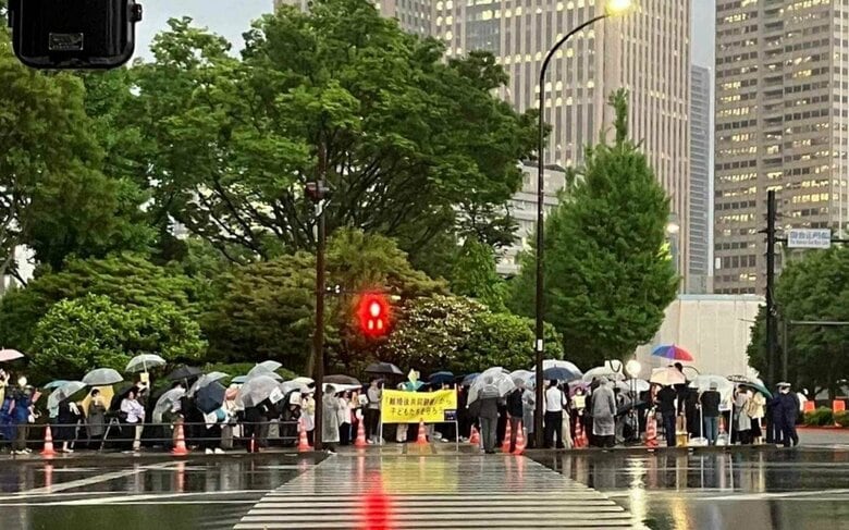 国会前で行われた共同親権に反対するデモ　Ⓒちょっと待って共同親権プロジェクト　5月8日