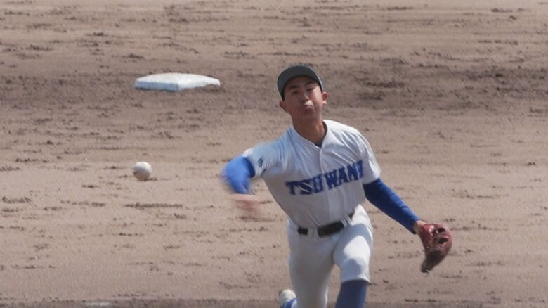 3回途中から継投　松原未来飛投手（3年）5回1/3を無失点