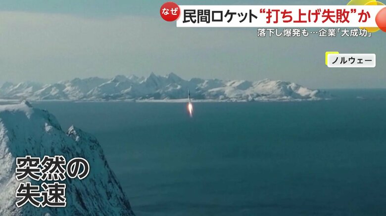 途中で胴体がフラフラと揺れ、突然失速するロケット