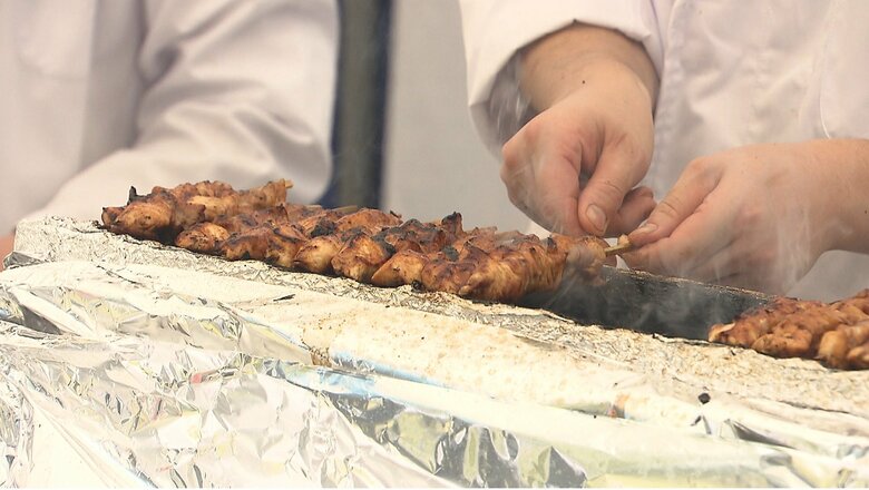 かつて園遊会で提供されていた焼き鳥　2018年撮影