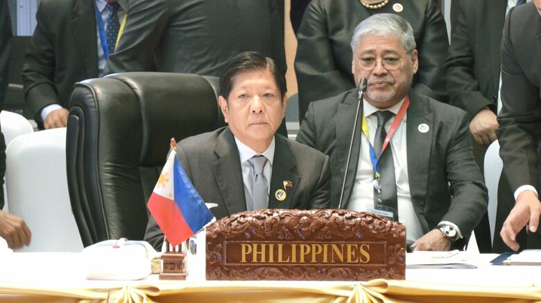 ASEAN首脳会議の場で中国を非難するマルコス大統領