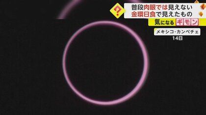 【金環日食】普段は肉眼で見えない“太陽フレア”も見えた！　メキシコではピンク色に…2030年北海道でも観測