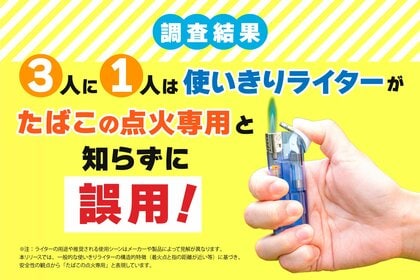 3人に1人は使いきりライターがたばこ専用と知らずに誤用、着火時の「ヒヤリハット」経験も多数。ライターメーカーのライテックが火を扱う際の安全意識や利用実態を調査
