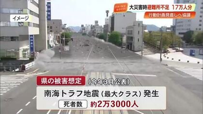高知県で17万人分の避難所が不足「南海トラフ地震」対策会議で判明　学校や車中泊エリア活用へ
