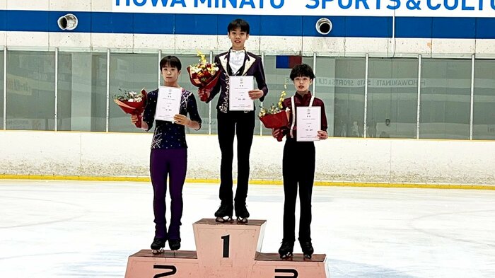 ジュニア男子の表彰台