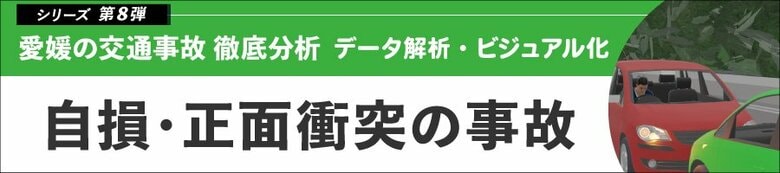 「愛媛の交通事故 徹底分析~データ解析・ビジュアル化~」第8弾「自損・正面衝突の事故」