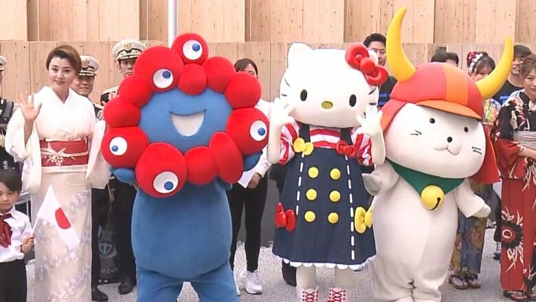 キティ＆くまモンたちゆるキャラ集結・万博『ジャパンデー』“日本の魅力伝える”特別な1日｜FNNプライムオンライン