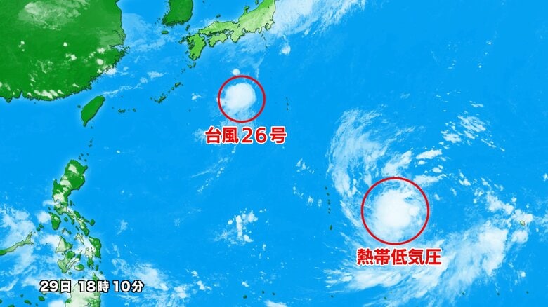【台風情報】台風26号は伊豆諸島に接近へ　30日夜から非常に強い風・大気不安定に　さらに「台風のたまご」も発生　海外の進路予想では北上の可能性も｜FNNプライムオンライン