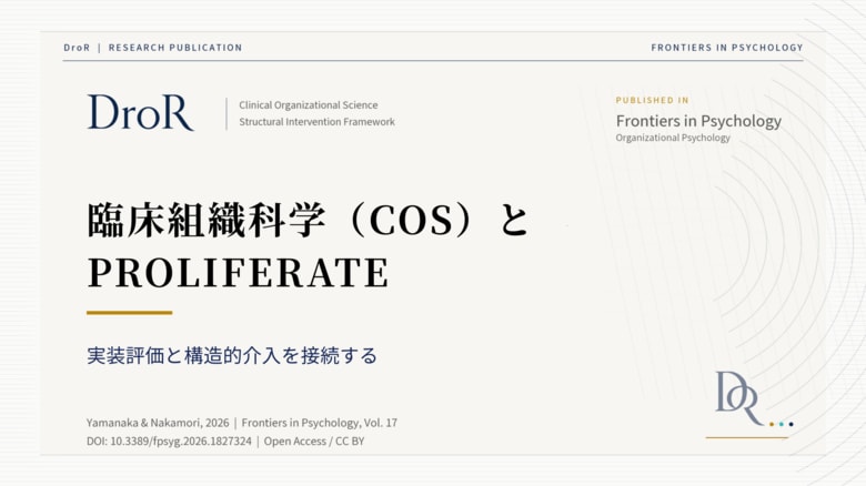 臨床組織科学（COS）とPROLIFERATE──実装評価と構造的介入をどう接続するか