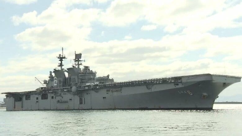 「上陸作戦の要」強襲揚陸艦『USSアメリカ』　大阪港に2年連続の寄港　背景には「必ずしも良くない」東アジア情勢｜FNNプライムオンライン
