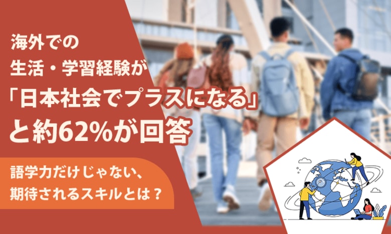 海外での生活・学習経験が「日本社会でプラスになる」と約62％が回答。語学力だけじゃない、期待されるスキルとは？