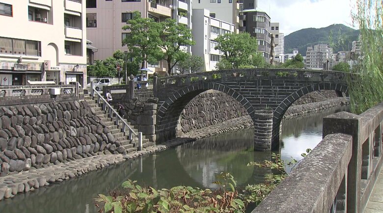 西古川町は中島川沿いにある