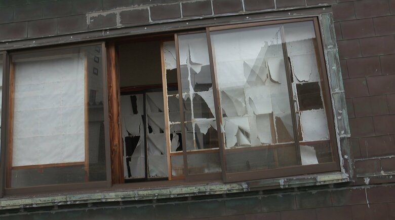 倒壊した家屋（富山県氷見市）