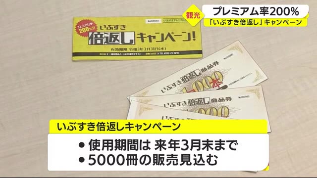 プレミアム率200%「いぶすき倍返しキャンペーン」商品券 鹿児島・指宿市