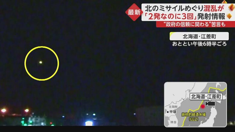 まばゆい光を放つ物体が左から現れた