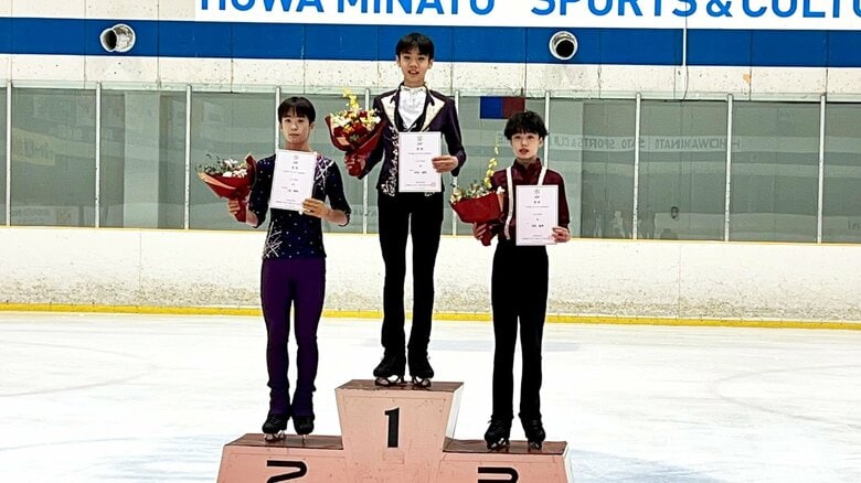 ジュニア男子の表彰台