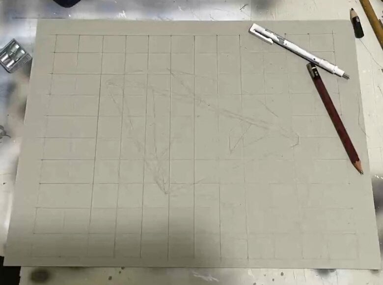 まずはグリッド線を引く（提供：ARIAさん）