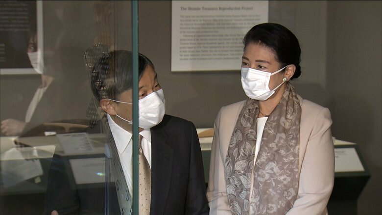 正倉院宝物の模造品を鑑賞される　1月23日