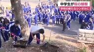 学校の新たなシンボルに　中学生が桜を植樹　学校の愛称にちなみ「長中桜」と命名