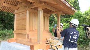 球磨工高生が再建した社殿が完成(熊本)