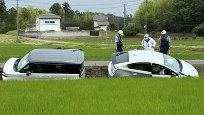 車2台が用水路に転落　2人がけが＜福島県郡山市＞