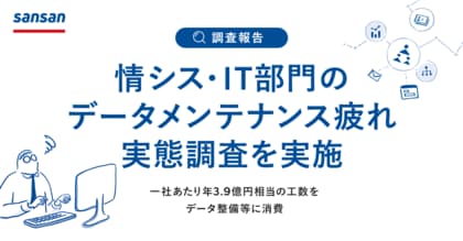 Sansan、情シスの「データメンテナンス疲れ」を調査。一社あたり年3.9億円相当の工数をデータ整備等に消費