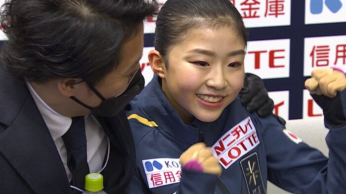 2年連続の表彰台に上った千葉百音はキスアンドクライでガッツポーズ