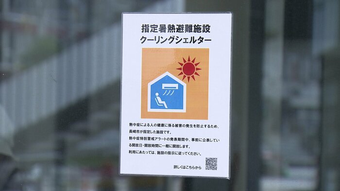 このマークがある施設は熱さをしのぐ場所に指定されている