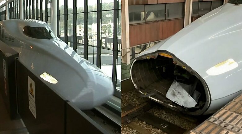 “ガタンという異音”、先頭カバー外れ丸見えに…山陽新幹線が人身事故でストップ 運転再開は5時間後｜FNNプライムオンライン