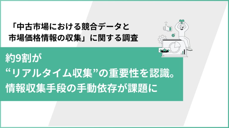 【約9割が“リアルタイム収集”の重要性を認識】中古市場の価格調査、手動依存が課題に
