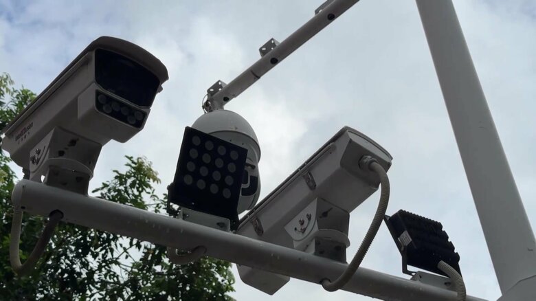 新たに防犯カメラが設置された