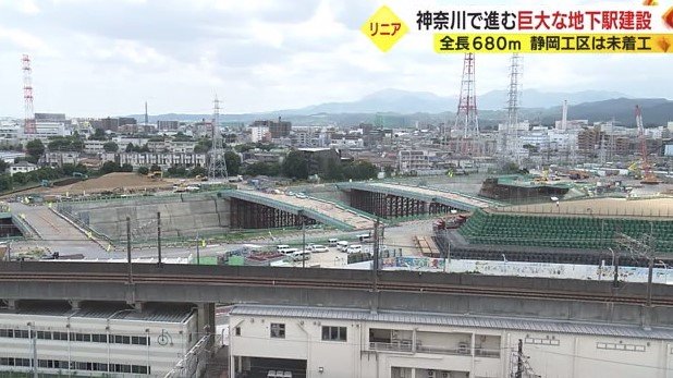 橋本駅前で進む神奈川県駅の工事