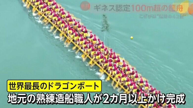 地元の熟練造船職人が、2カ月以上かけて完成させたというボート