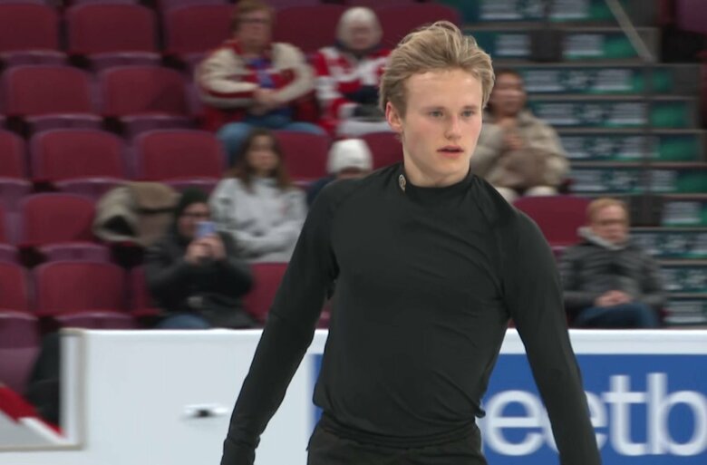 現地時間19日朝の公式練習に姿を見せたマリニン