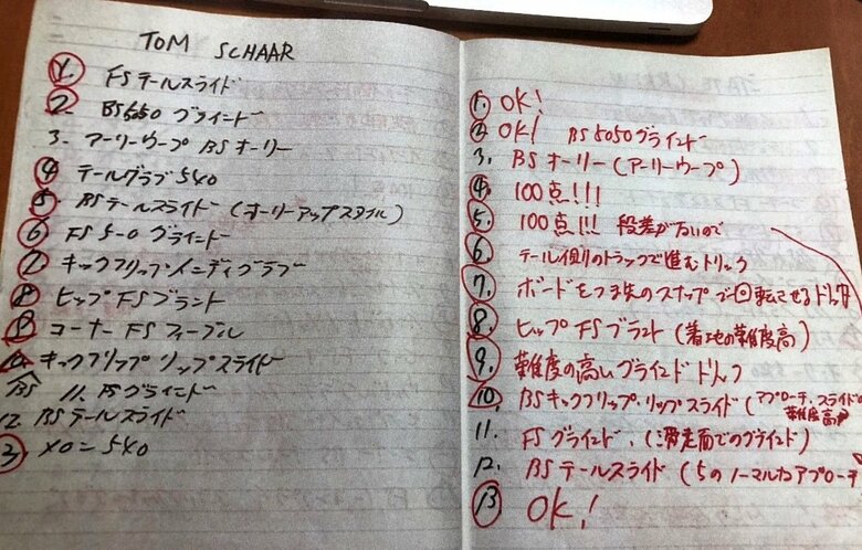 正解が多い時には“100点”や“OK”の文字が並ぶ