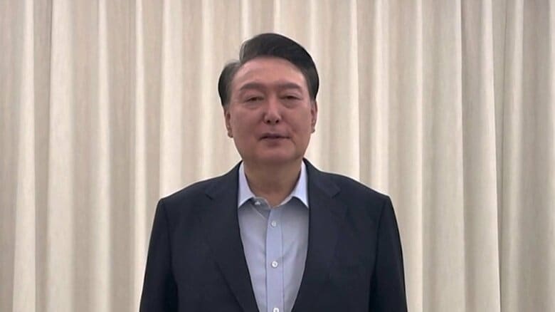 国民へのメッセージを配信する尹大統領（15日）