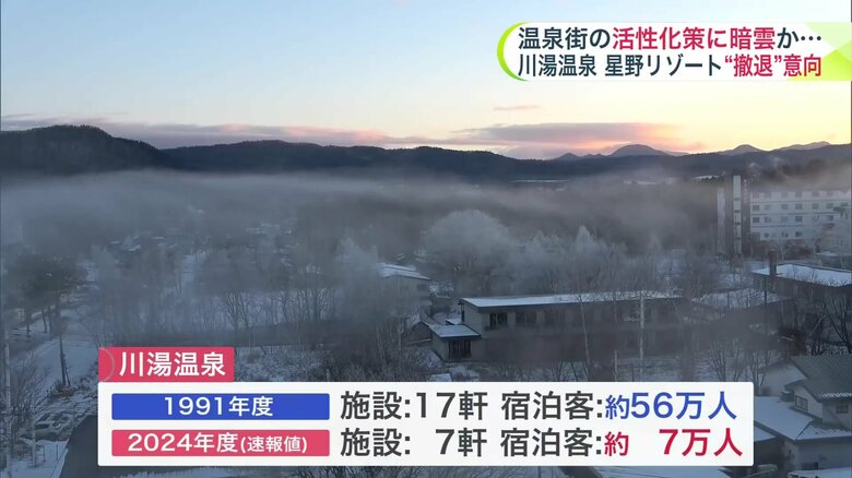 ピーク時に比べ施設数も宿泊客も大きく減少