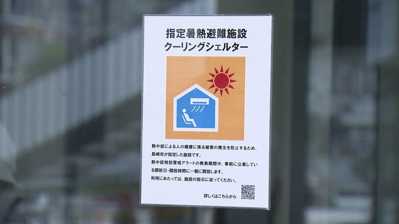 このマークがある施設は熱さをしのぐ場所に指定されている